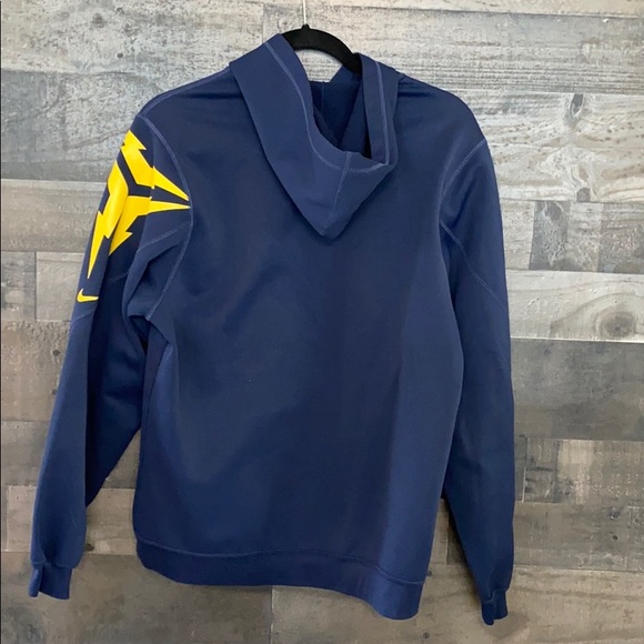 Navy Blue With Yellow Design Hoodie - Picture 3 of 5